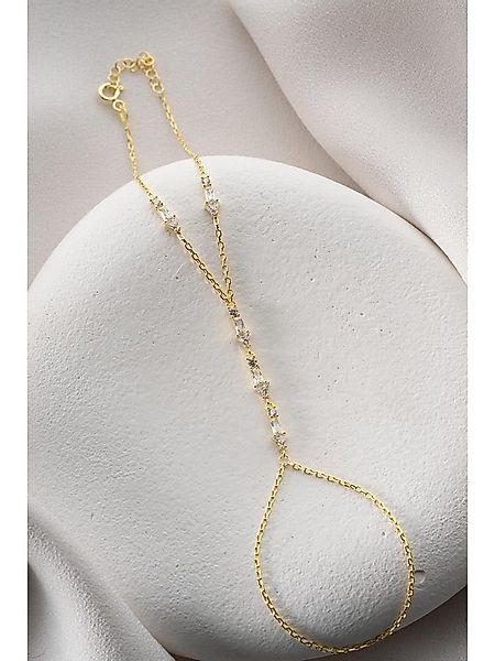 Nisan Ketten und Armband Set, Silber Handkette Goldbeschichtete Handkette, günstig online kaufen