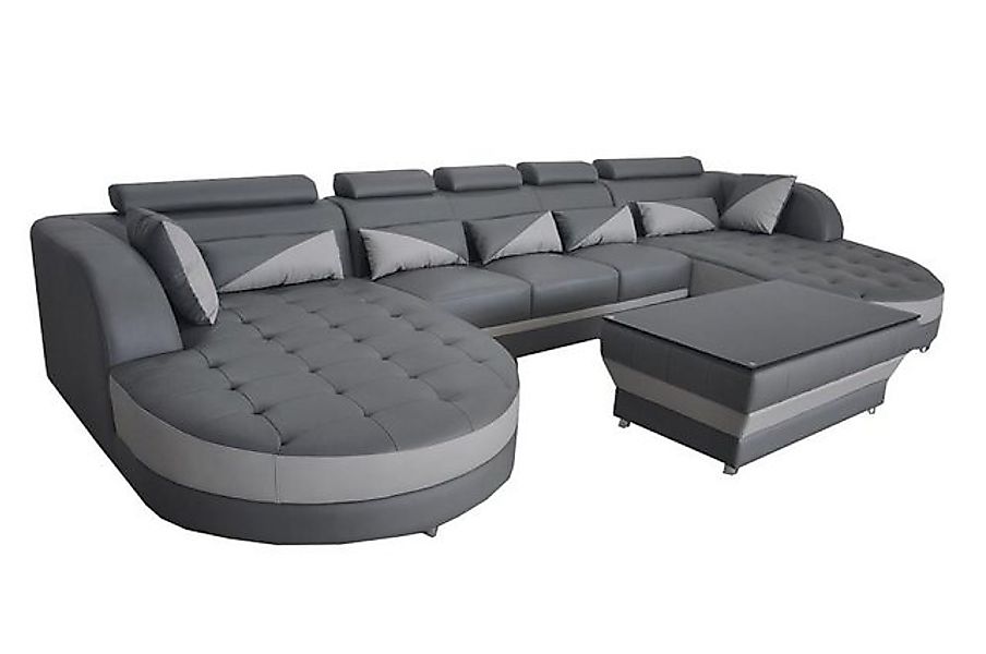 Xlmoebel Sofa Ledersofa moderne Polstercouch Design-Wohnlandschaft mit Tisc günstig online kaufen