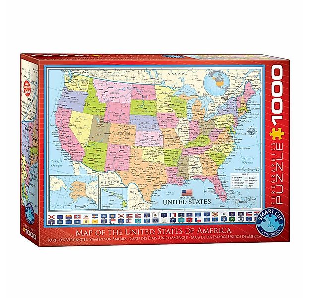 EUROGRAPHICS Puzzle Karte der Vereinigten Staaten von Amerika, 1000 Puzzlet günstig online kaufen