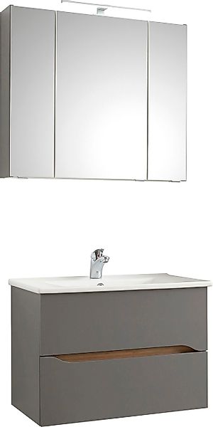 Saphir Badmöbel-Set »Quickset 2-teilig, Keramikwaschtisch mit LED-Spiegelsc günstig online kaufen