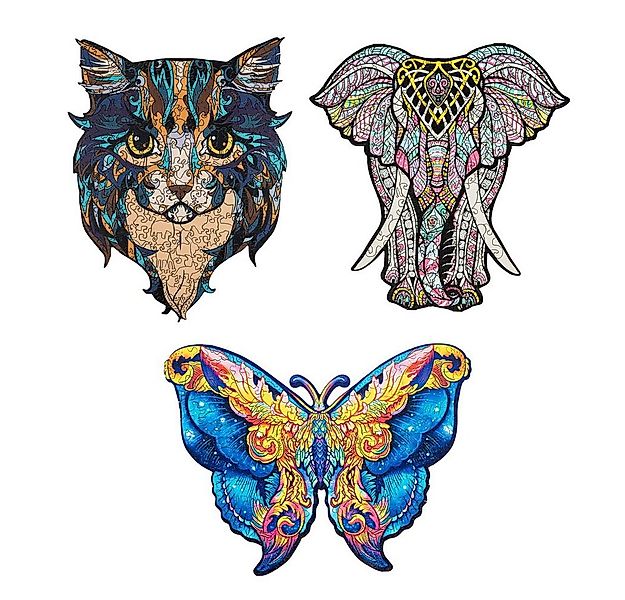 Haushalt International Puzzle Holzpuzzle Tiermotiv Puzzleteile aus Holz, Pu günstig online kaufen