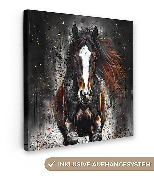 OneMillionCanvasses® Leinwandbild Pferd - Tiere - Schwarz - Luxus - Modern, günstig online kaufen