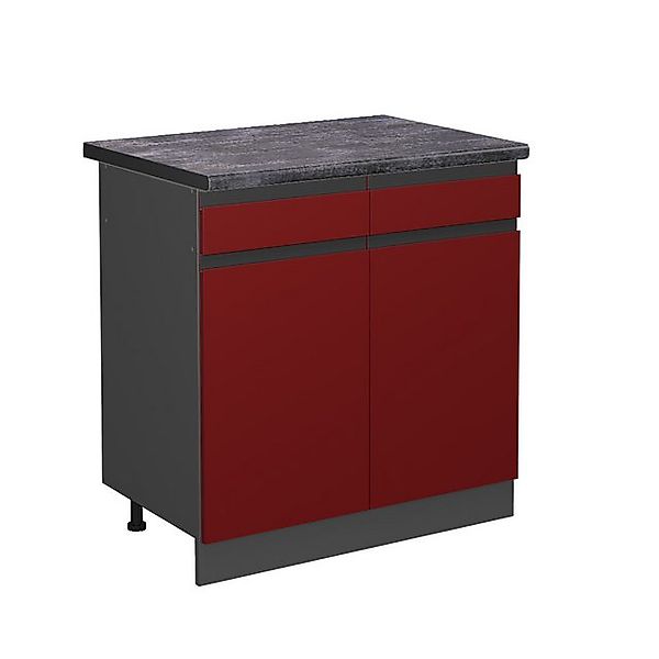 Vicco Küchenunterschrank R-Line Schubladenschrank für die Küche Rot/Anthraz günstig online kaufen