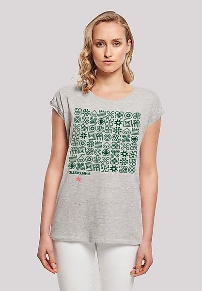 F4NT4STIC T-Shirt Muster Grün Symbole Print günstig online kaufen