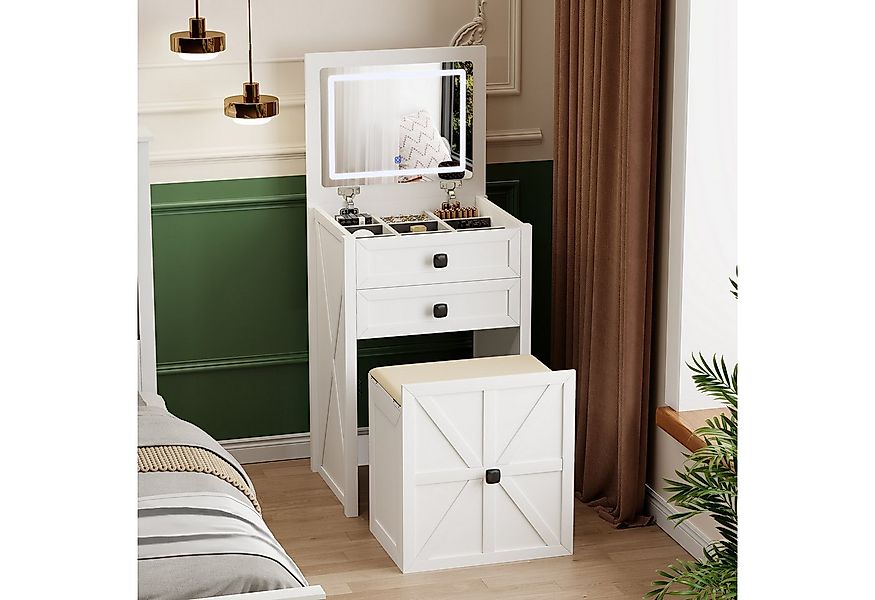 FREDEES Schminktisch Kleine Schminkkommode mit hochklappbarem Spiegel und L günstig online kaufen