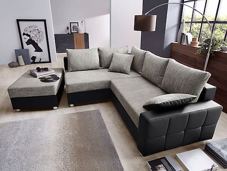 COLLECTION AB Ecksofa »Parma L-Form« mit Bettfunktion und Federkern günstig online kaufen