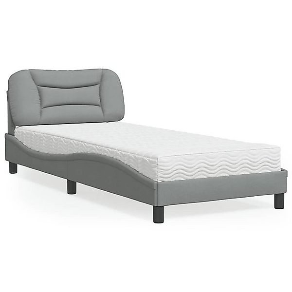 vidaXL Bett Bett mit Matratze Hellgrau 80x200 cm Stoff günstig online kaufen
