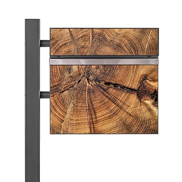 Banjado Standbriefkasten Anthrazit 45x120x16.5cm Groß Inkl. Montagematerial günstig online kaufen