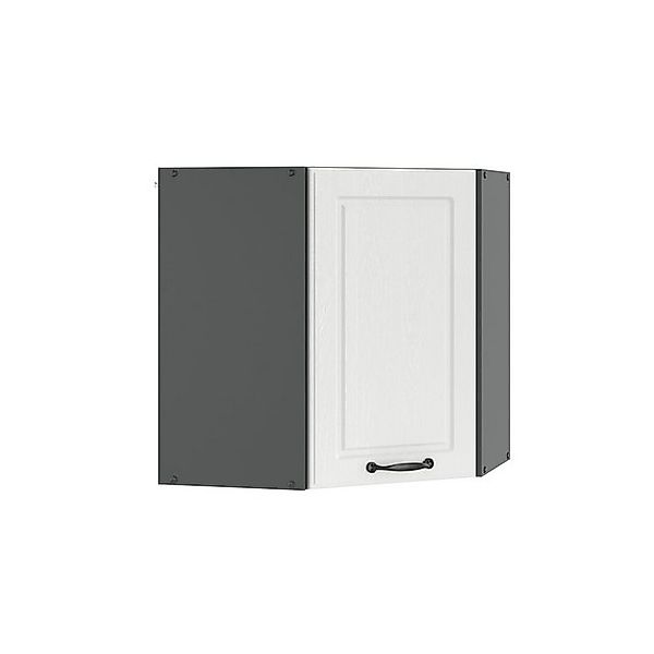 Vicco Eckhängeschrank R-Line Küchen-Eckschrank Weiß Landhaus/Anthrazit 57 c günstig online kaufen