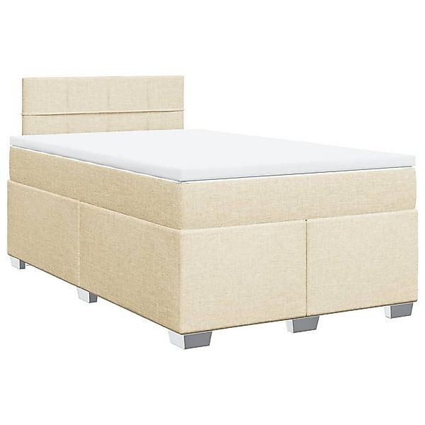 vidaXL Bett Boxspringbett mit Matratze Creme 120x190 cm Stoff günstig online kaufen