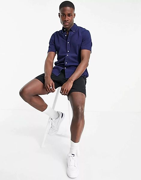 Polo Ralph Lauren – Kurzärmliges Seersucker-Hemd in Astoria-Marineblau mit günstig online kaufen