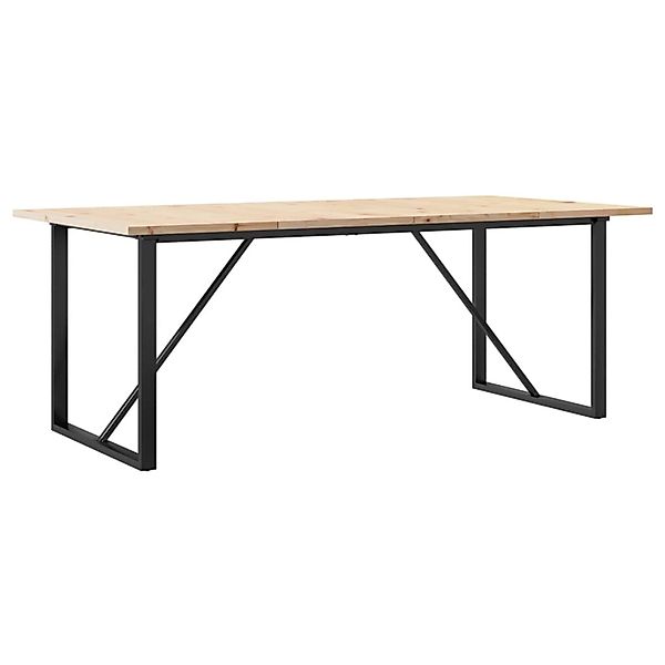vidaXL Esstisch O-Gestell 200x100x75,5cm Massivholz Kiefer & Gusseisen günstig online kaufen