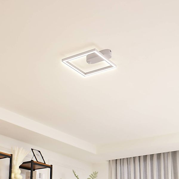 Lindby Deckenleuchten Yulla, LED, Metall, Weiß warmweiß IP20mit Bewegungsme günstig online kaufen