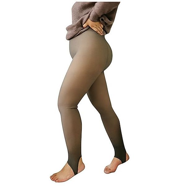 YI Yogahose Thermostrumpfhose Damen Fleece Winter Thermo Strumpfhose Beige günstig online kaufen