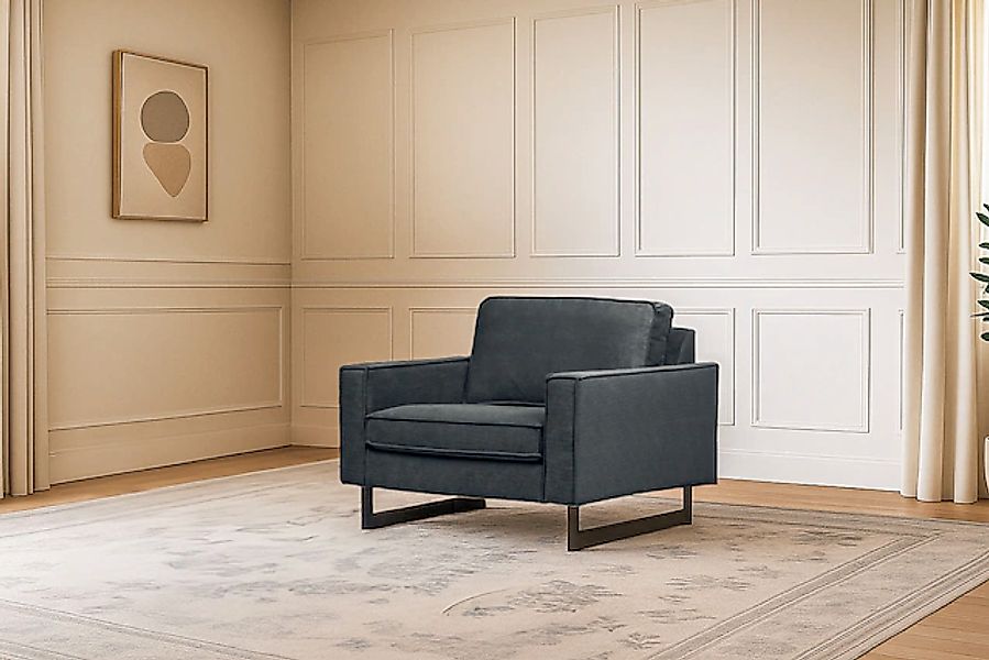 Home affaire Loveseat »Pinto 105 cm, Cord, Chenille, Lederoptik« mit Keder, günstig online kaufen