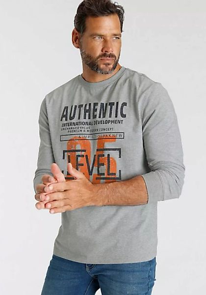 Man's World Langarmshirt Langarm, bedruckt, aus Baumwolle und Viskose, mit günstig online kaufen