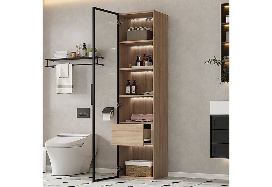 HAUSS SPOLE Vitrine 165×40cm Highboard Küchenschrank Beistellschrank Kommod günstig online kaufen