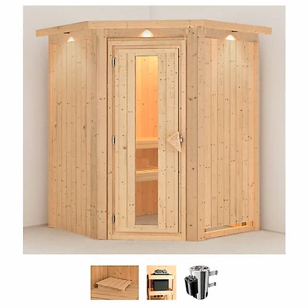 Karibu Sauna »Nanna« Set, 3,6-kW-Plug & Play Ofen mit integrierter Steuerun günstig online kaufen
