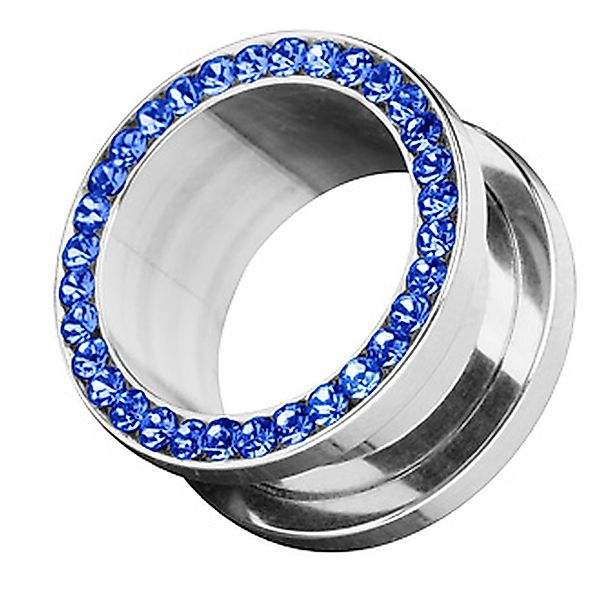 Taffstyle Plug Piercing Edelstahl Zirkonia Kristall, günstig online kaufen
