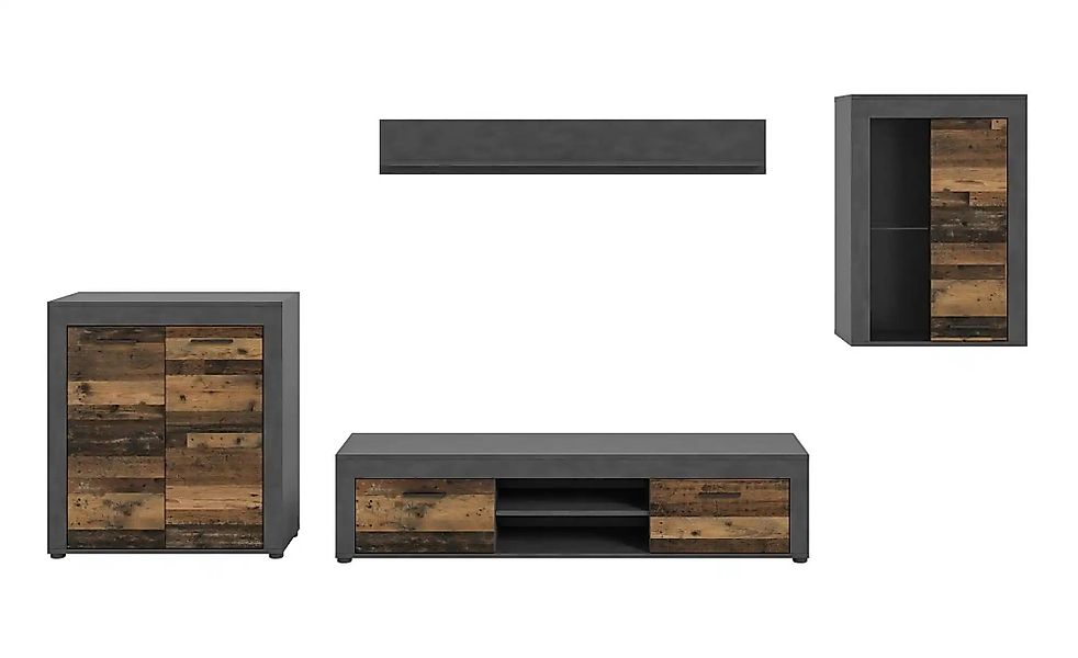 Wohnwand  Bardenas ¦ schwarz ¦ Maße (cm): B: 330 H: 169 T: 35.0 Kommoden & günstig online kaufen