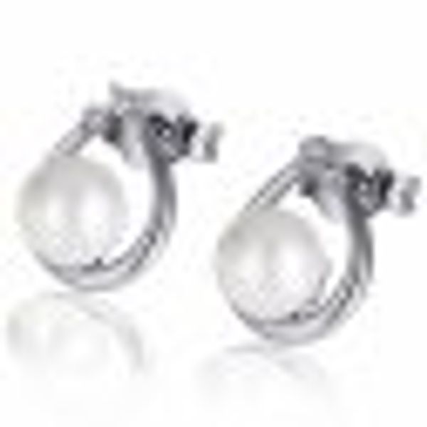 Ohrstecker 375 Weißgold 4 Brillanten weiß 2 Perlen günstig online kaufen