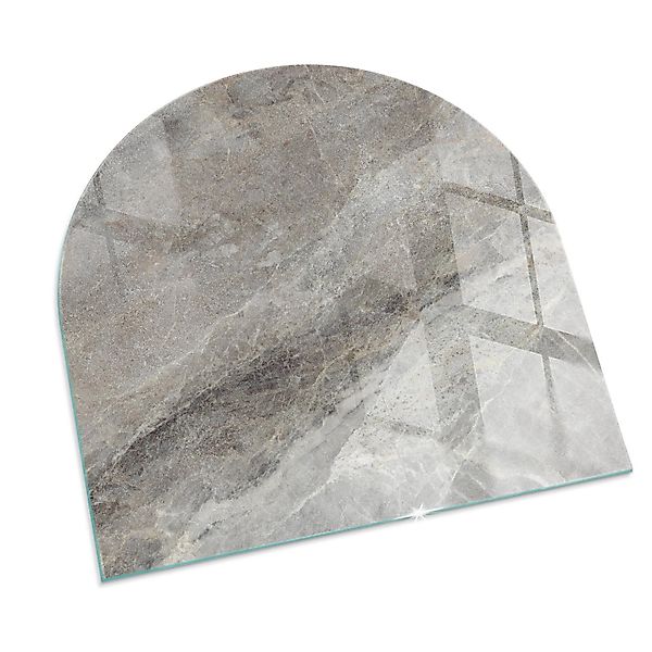 Tulup Glasplatte für Kamin Natursteinmuster Bodenplatte Glas für Ofen Halbk günstig online kaufen