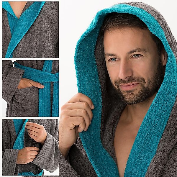 aqua-textil Bademantel Saunamantel Frottee Kapuze für günstig online kaufen