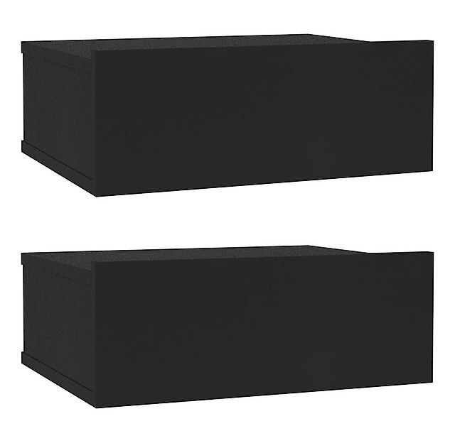 furnicato Nachttisch Hängende Nachttische 2 Stk. Schwarz 40x30x15 cm Holzwe günstig online kaufen