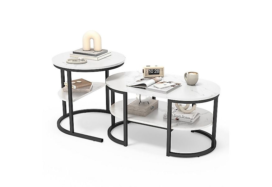 FUROKOY Couchtisch Beistelltisch Sofatisch wohnzimmertisch kaffeetisch 2er günstig online kaufen