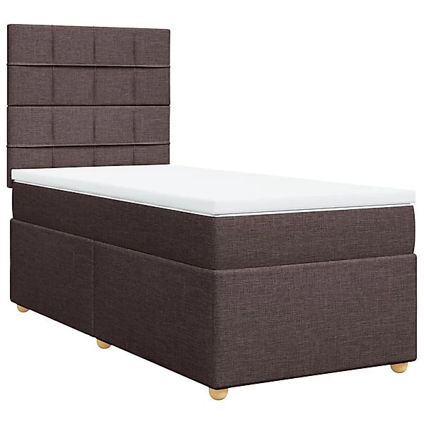 vidaXL Boxspringbett mit Matratze Dunkelbraun 90x190 cm Stoff 3291138 günstig online kaufen