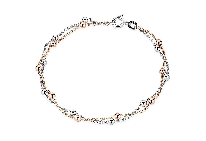 Materia Armkette Damen Kugeln Bicolor Rosegold SA-109, 925 Sterling Silber, günstig online kaufen