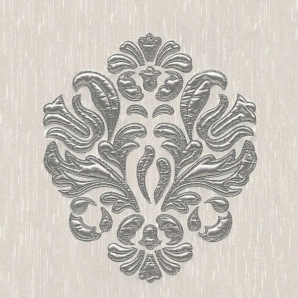 Bricoflor Samt Tapete in Silber Grau Metallic Vliestapete mit Textil Orname günstig online kaufen