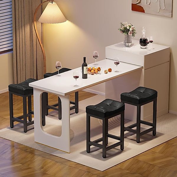 Dripex Barhocker 64cm Leder-Barhocker, schwarz, mit günstig online kaufen