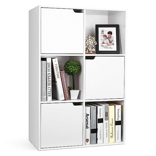 Homfa Bücherregal mit 3 Türen, Standregal, günstig online kaufen