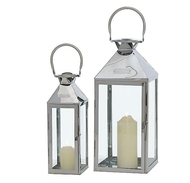 BOLTZE Kerzenlaterne Jason (Set, 2 St), aus Edelstahl, Silber, Glänzend, mi günstig online kaufen