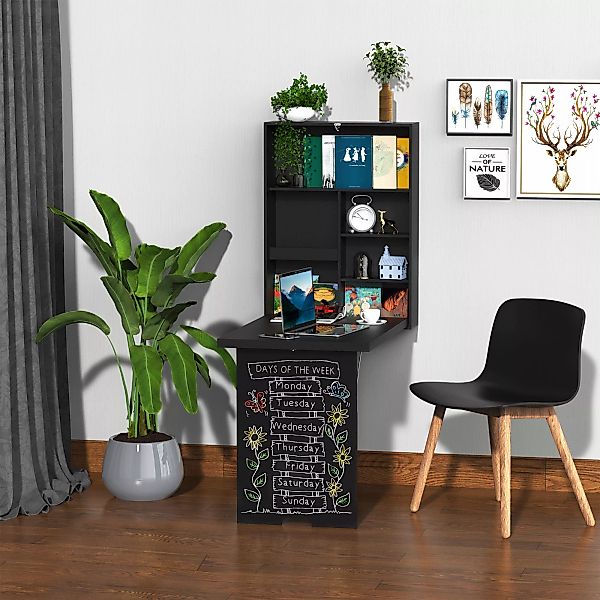 HOMCOM Wandtisch klappbar Wandklapptisch Klappschreibtisch mit Tafel Klappb günstig online kaufen