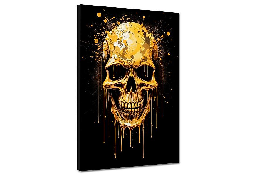 Artedinoi Leinwandbild Totenkopf Gold Dark Style Leinwandbild Wandbild Kuns günstig online kaufen