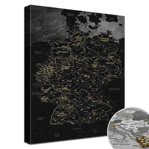 LANA KK Leinwandbild Deutschlandkarte Pinnwand zum günstig online kaufen