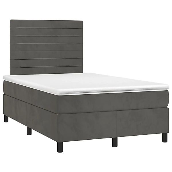 vidaXL Boxspringbett mit Matratze Dunkelgrau 120x190 cm Samt 3270002 günstig online kaufen