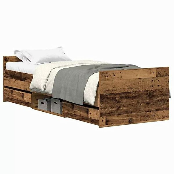 vidaXL Bett Bettgestell ohne Matratze Altholz-Optik 90x200cm Holzwerkstoff günstig online kaufen