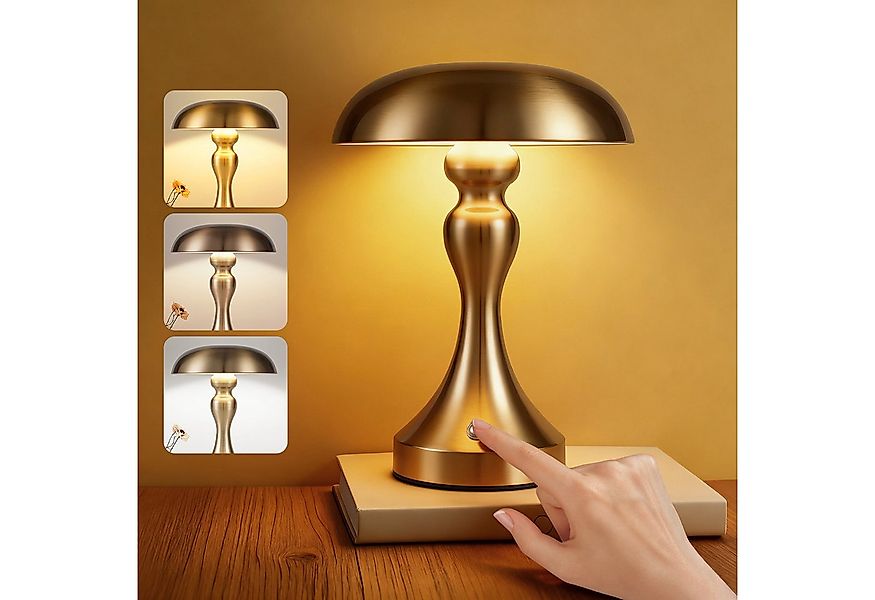 Nettlife LED Nachttischlampe Touch Dimmbar Kabellos Akku Tischleuchte Vinta günstig online kaufen