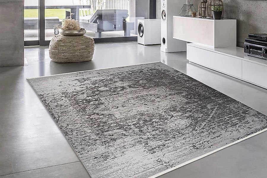 my home Teppich »Bruno«, rechteckig, 5 mm Höhe, Vintage Design, mit Fransen günstig online kaufen