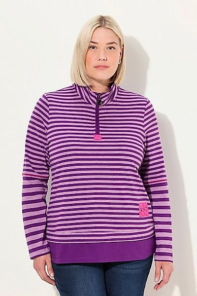 Ulla Popken Longsleeve Shirt Ringelmix Classic Troyerkragen Langarm günstig online kaufen