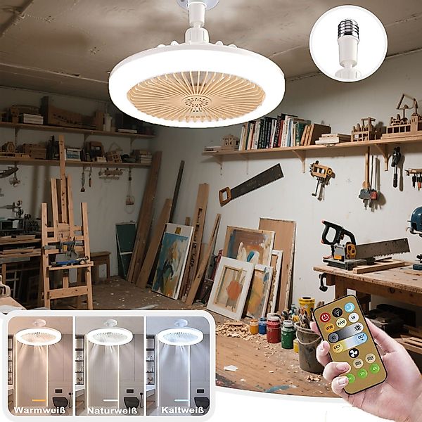MUPOO Deckenventilator Deckenlampen Deckenventilatoren E27 Schnittstelle,Fe günstig online kaufen