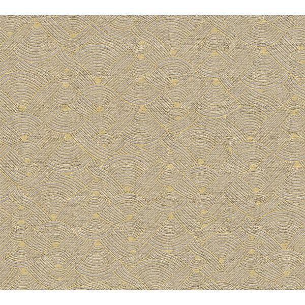 PROFHOME 387422-GU Ethno Tapete Grafisch Matt Braun Gold Gelb 0,53 m x 10,0 günstig online kaufen