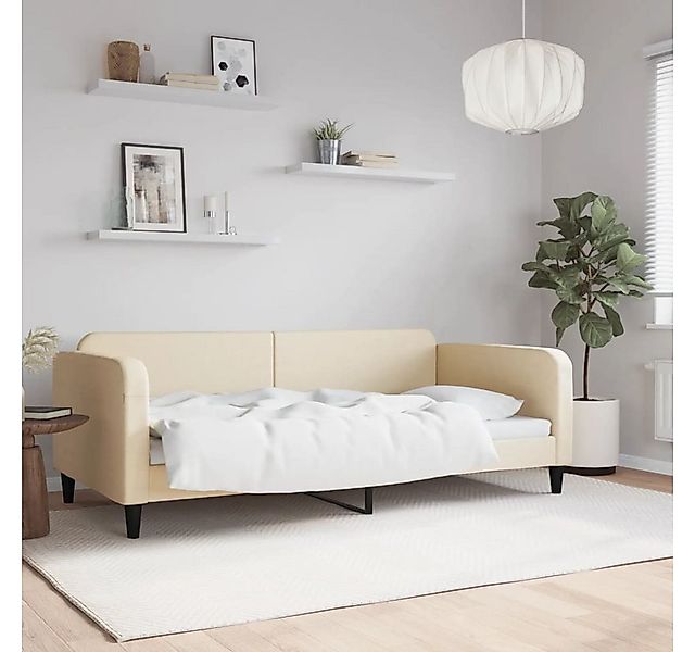 vidaXL Bett, Tagesbett Creme 100x200 cm Stoff günstig online kaufen