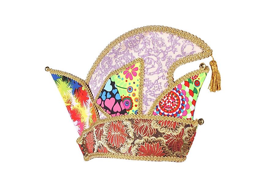 thetru Kostüm Komiteemütze Patchwork bunt, Bunt gemusterte Prinzenkappe in günstig online kaufen