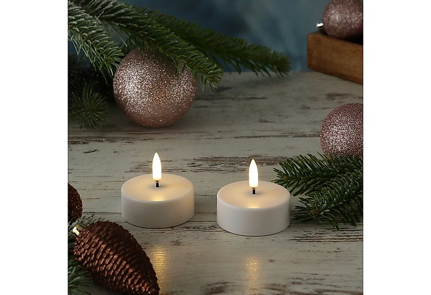UYUNI Lighting LED-Kerze LED Maxi Teelichter 2 Stück aufladbar 6cm Timer Au günstig online kaufen