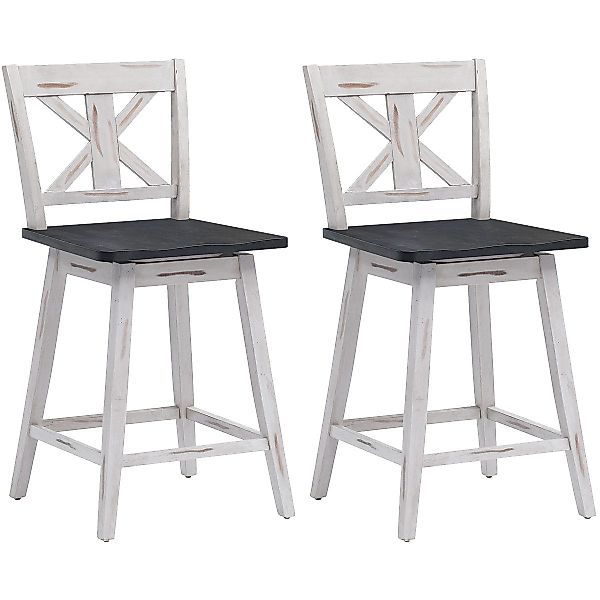 COSTWAY Barhocker (2er Set), drehbar, mit günstig online kaufen