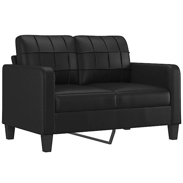 ZMH Sofa 2-Sitzer-Sofa Schwarz 120 cm Kunstleder Wohnzimmer, Set 5 Teile, 2 günstig online kaufen